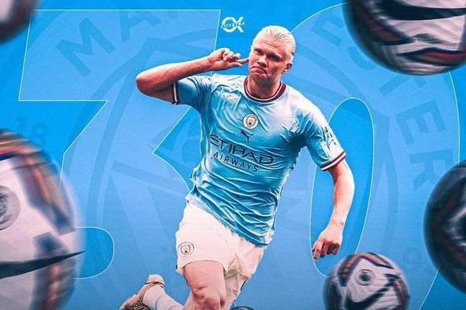 哈兰德继续刷新英超进球纪录（哈兰德再度改写英超进球纪录）